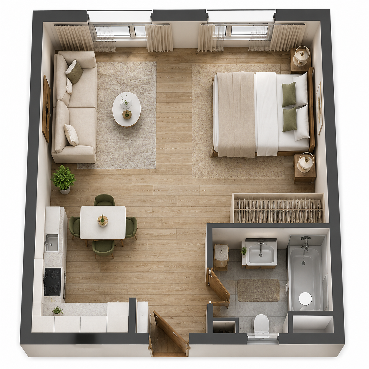 Планировка: Студия, от 29 м²